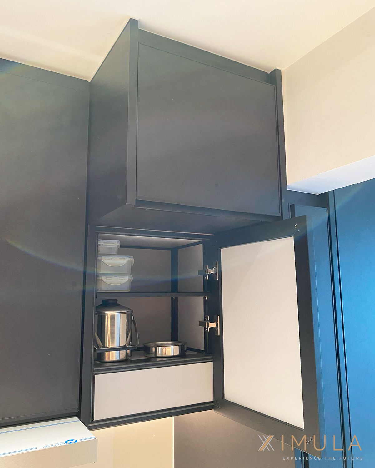 Ximula aluminium black kitchen cabinet design