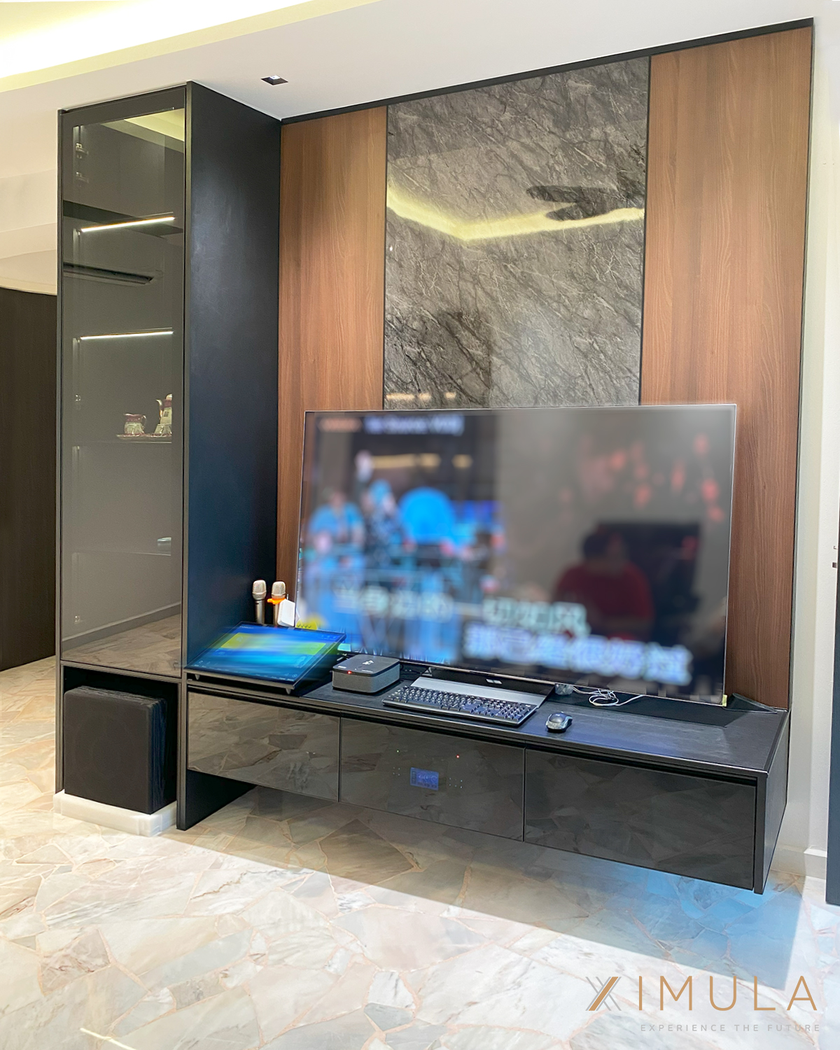 Ximula aluminum wall-mounted TV console